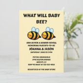 Was wird Baby Bee Geschlecht Enthüllung Einladung (Stehend Vorderseite)