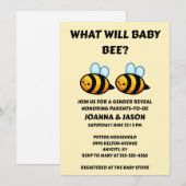 Was wird Baby Bee Geschlecht Enthüllung Einladung (Vorne/Hinten)