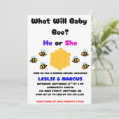 Was wird Baby Bee Geschlecht Enthüllung Einladung (Stehend Vorderseite)