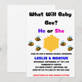 Was wird Baby Bee Geschlecht Enthüllung Einladung (Vorne/Hinten)