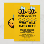Was wird Baby Bee Geschlecht Enthüllung Einladung (Vorne/Hinten)
