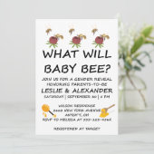 Was wird Baby Bee Geschlecht Enthüllung Einladung (Stehend Vorderseite)