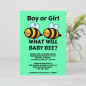 Was wird Baby Bee Geschlecht Enthüllung Einladung (Stehend Vorderseite)