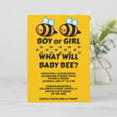 Was wird Baby Bee Geschlecht Enthüllung  Einladung (Stehend Vorderseite)