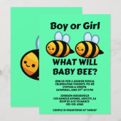 Was wird Baby Bee Geschlecht Enthüllung Einladung (Vorne/Hinten)