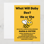 Was wird Baby Bee Geschlecht Enthüllung Einladung (Vorne/Hinten)