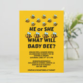 Was wird Baby Bee Geschlecht Enthüllung Einladung (Stehend Vorderseite)