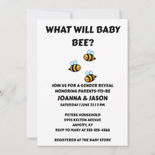 Was wird Baby Bee Geschlecht Enthüllung Einladung