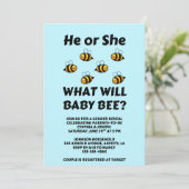 Was wird Baby Bee Geschlecht Enthüllung Einladung (Stehend Vorderseite)