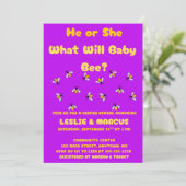 Was wird Baby Bee Geschlecht Enthüllung Einladung (Stehend Vorderseite)