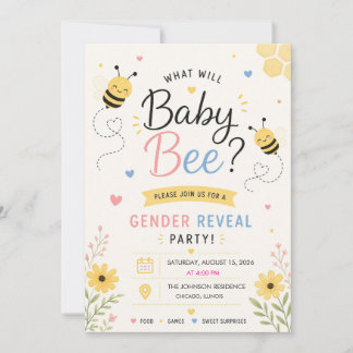 Was Wird Baby Bee Geschlecht Enthüllungsfeier Einl Einladung