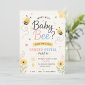 Was Wird Baby Bee Geschlecht Enthüllungsfeier Einl Einladung (Stehend Vorderseite)