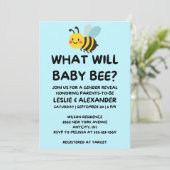 Was Wird Baby Bee Geschlecht Reveal Einladung (Stehend Vorderseite)