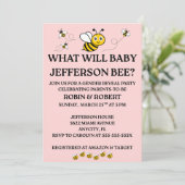 Was Wird Baby Bee Geschlecht Reveal Einladung (Stehend Vorderseite)