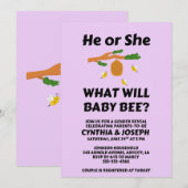 Was Wird Baby Bee Geschlecht Reveal Einladung (Vorne/Hinten)