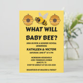 Was Wird Baby Bee Geschlecht Reveal Einladung (Stehend Vorderseite)