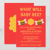 Was Wird Baby Bee Geschlecht Reveal Einladung (Vorne/Hinten)