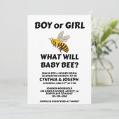 Was Wird Baby Bee Geschlecht Reveal Einladung (Stehend Vorderseite)