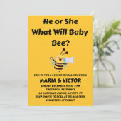 Was Wird Baby Bee Geschlecht Reveal Einladung (Stehend Vorderseite)