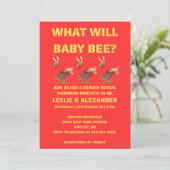 Was Wird Baby Bee Geschlecht Reveal Einladung (Stehend Vorderseite)