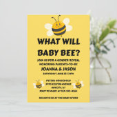 Was Wird Baby Bee Geschlecht Reveal Einladung (Stehend Vorderseite)