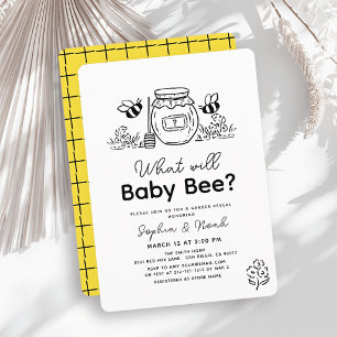 Was wird Baby Bee? Handgezeichnete Honey Geschlech Einladung