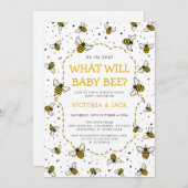 Was wird Baby Bee, Niedliches Bienenmuster zeigen? Einladung (Vorne/Hinten)