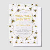Was wird Baby Bee, Niedliches Bienenmuster zeigen? Pergament Einladungen (Versetzt)