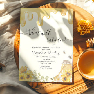 Was wird Baby Bee Sunflowers Gender Reveal Einladung