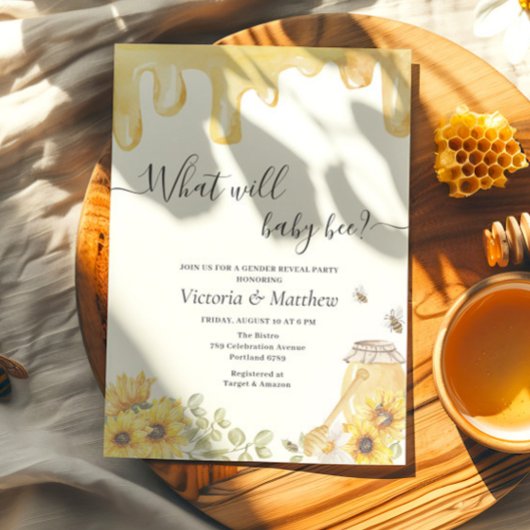 Was wird Baby Bee Sunflowers Gender Reveal Einladung