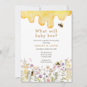 Was wird Baby Bee Wildblume Gender Reveal Einladung (Vorderseite)
