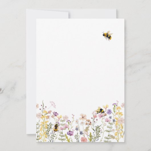 Was wird Baby Bee Wildblume Gender Reveal Einladung (Rückseite)