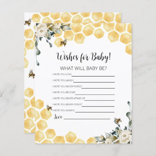 Was wird Baby bee Wünsche für Baby Card. (Vorne/Hinten)