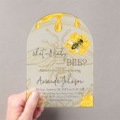 Was wird Baby Biene Rustic Honeycomb Geschlechtere Acryleinladungen (Insitu (Handheld))