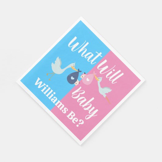 Was wird Baby Blue Pink Gender Reveal Party? Serviette (Ecke)