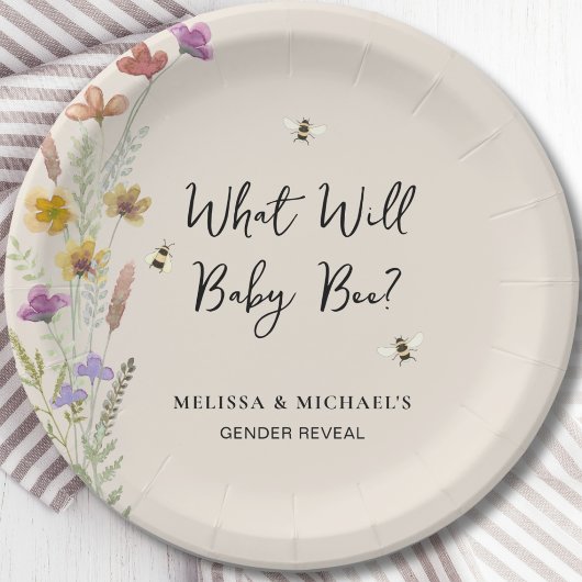 Was wird Baby sein Biene Geschlecht Enthüllung Pappteller