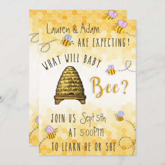 Was wird Baby sein? Einladung (Vorne/Hinten)