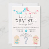 "Was wird Baby sein?" Einladung (Vorderseite)