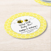 Was wird Baby sein? Party Runder Pappuntersetzer (Angewinkelt)