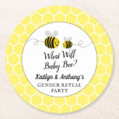 Was wird Baby sein? Party Runder Pappuntersetzer (Vorderseite)