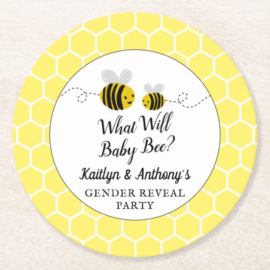 Was wird Baby sein? Party Runder Pappuntersetzer (Vorderseite)