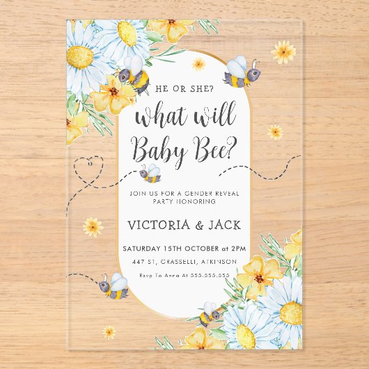 Was wird Baby zeigen, dass die Blume weiß ist? Acryleinladungen (Vorderseite)