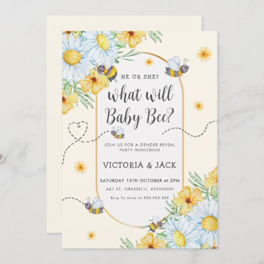 Was wird Baby zeigen, dass die Blume weiß ist? Einladung (Vorne/Hinten)