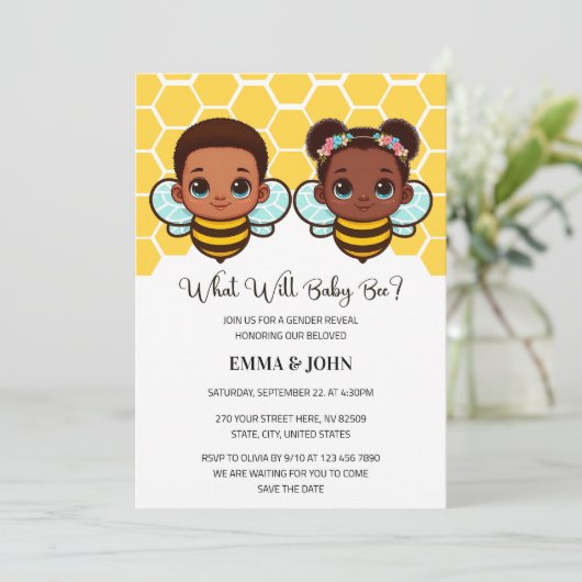 Was wird Baby zeigen, was für afrikanisches amerik Einladung (Stehend Vorderseite)