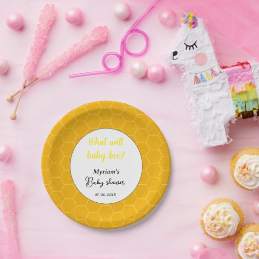 Was wird Babydusche Party | Thema Biene Pappteller (Party)