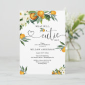 Was wird Cutie Citrus Lemon Hochzeitsdusche sein Einladung (Stehend Vorderseite)