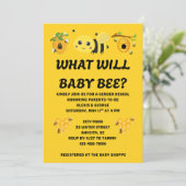 Was wird das Baby Bee Geschlecht zeigen Party Einladung (Stehend Vorderseite)