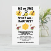 Was wird das Baby Bee Geschlecht zeigen Party Einladung (Stehend Vorderseite)