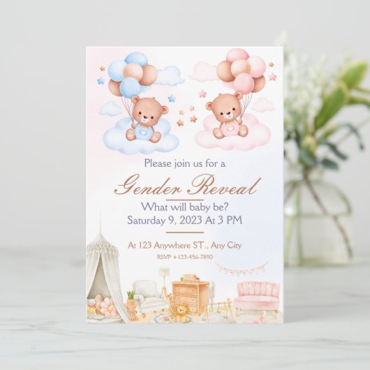 Was wird das Baby sein? Einladung (Stehend Vorderseite)