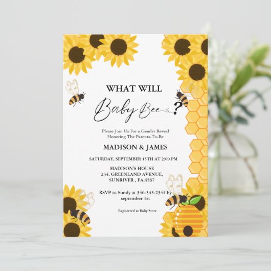 Was wird das Bienengeschlecht der Säuglinge offenb Einladung (Stehend Vorderseite)